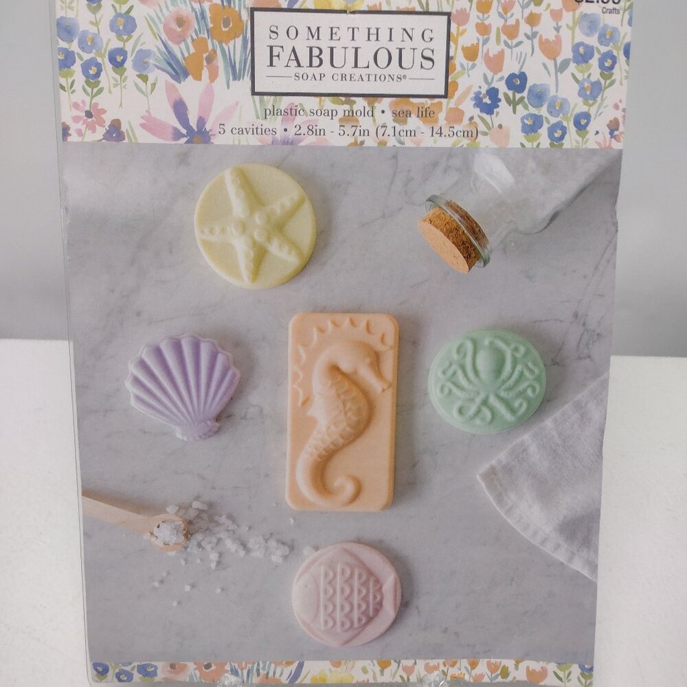 NWT! Plastic & Silicone Seashell Soap Molds - 3Pc
